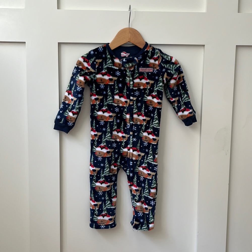 VINEYARD VINES Baby's Santa Whale Romper